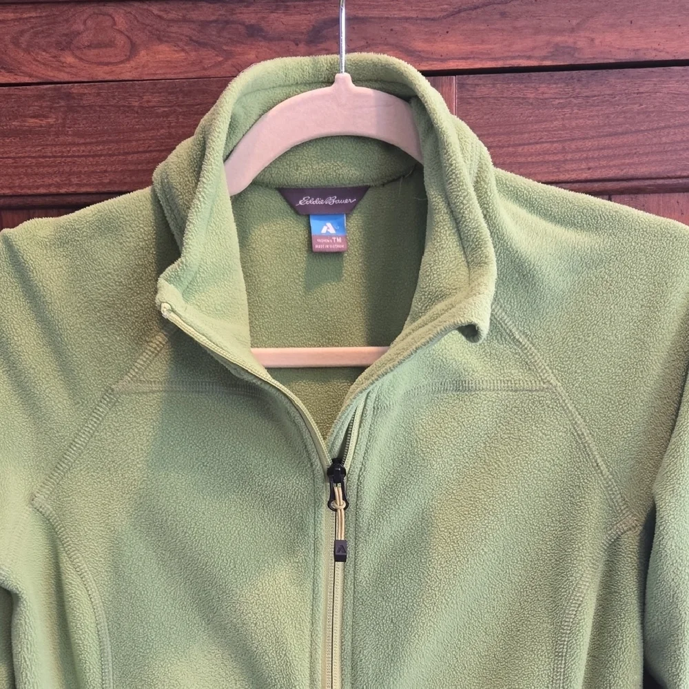 Eddie Bauer Bright Green Fleece Jacket - Picture 3 of 10